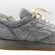 Brunello Cucinelli Monili Runner Sneakers Blue Metallic Leather Size 41
