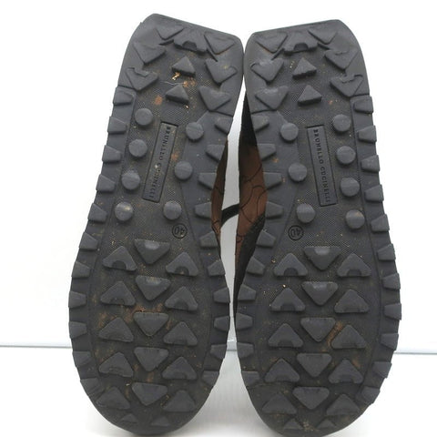 Brunello Cucinelli Monili Runner Sneakers Brown Fabric & Suede Size 40