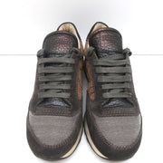 Brunello Cucinelli Monili Runner Sneakers Brown Fabric & Suede Size 40