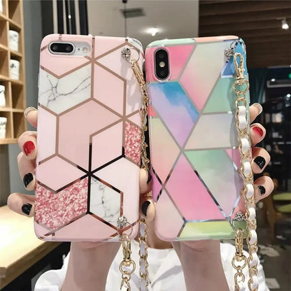 Simple Slanted back chain phone case lbcase