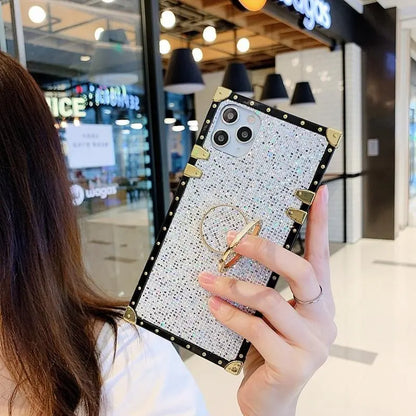 Luxurious Shiny square Ring bracket phone case lbcase