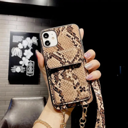 Snakeskin wallet chain phone case lbcase
