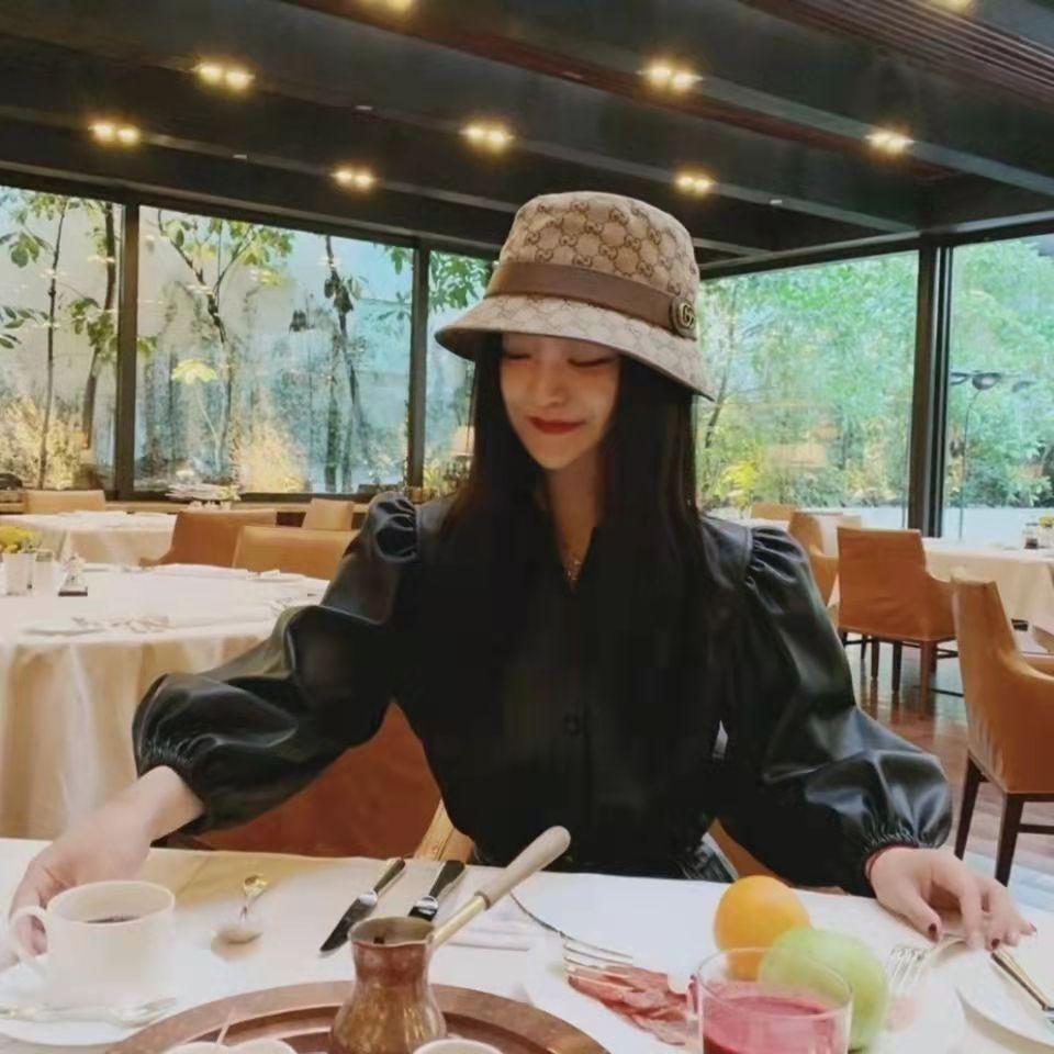 Fisherman Hat Female Simple Retro Dome Bucket Hat Ins Warm British Bucket Hats lbcase