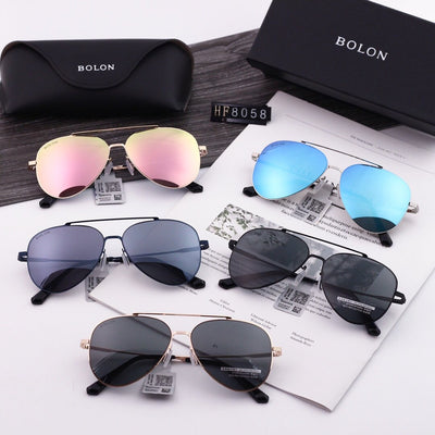 5 COLORS DOUBLE BRIDGE METAL FRAME WATERMARK LENS SUNGLASSES