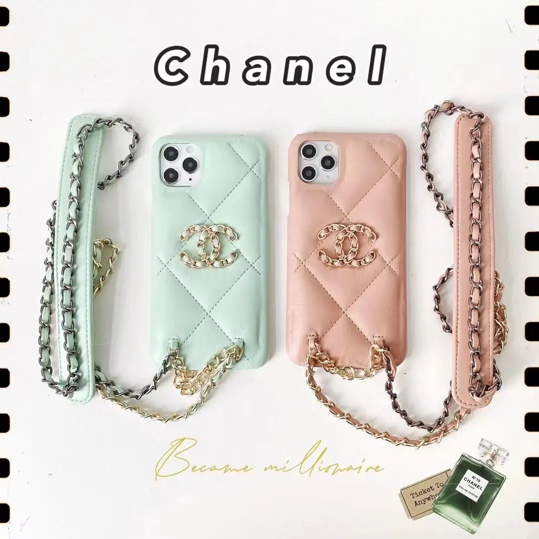 Luxury leather crossbody chain phone case lbcase
