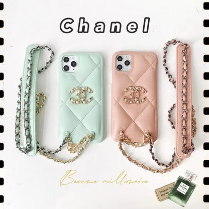 Luxury leather crossbody chain phone case lbcase