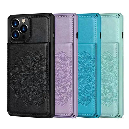 Luxury Card Bracket leather phone case for iphone lbcase