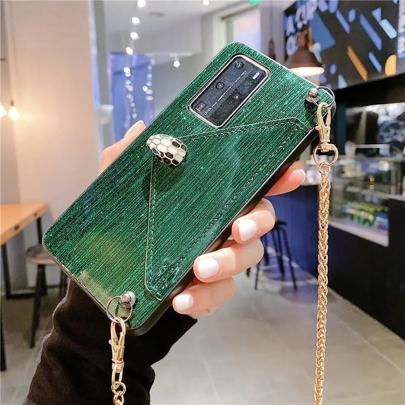 Snake head chain card  phone case lbcase