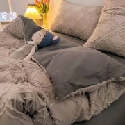 Simple solid color cut flower cotton four-piece quilt cover  new product