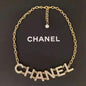 Fashion Metal Lock Letter Diamond Necklace lbcase