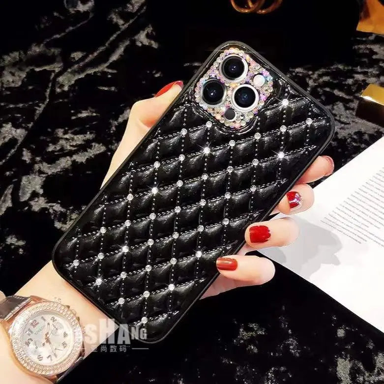 Luxury diamond-studded rhombus phone case for iphone lbcase