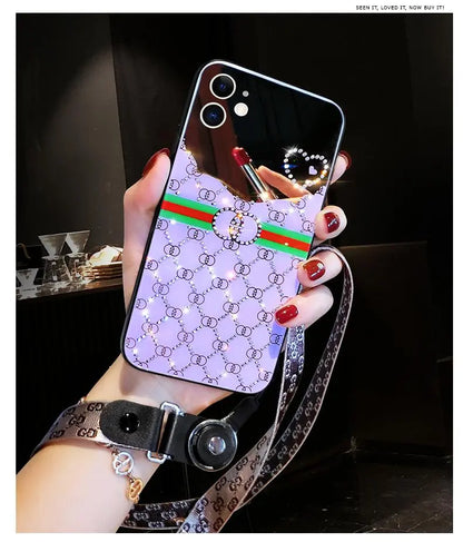 Luxury rhinestone makeup mirror phone case lbcase