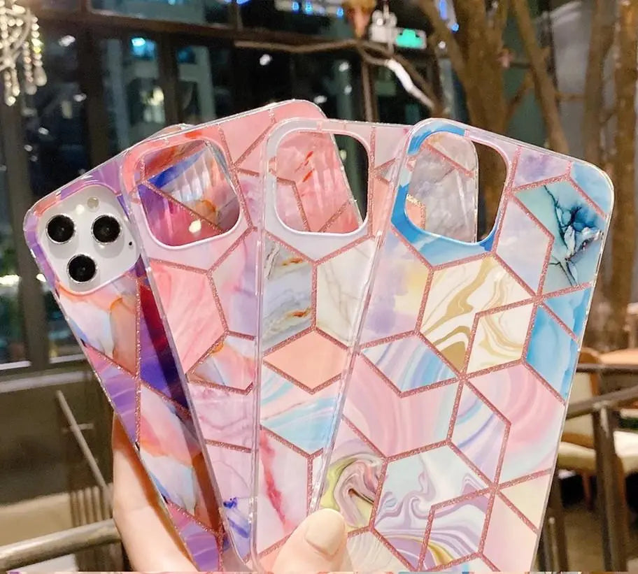 Glitter geometric fragment phone case lbcase