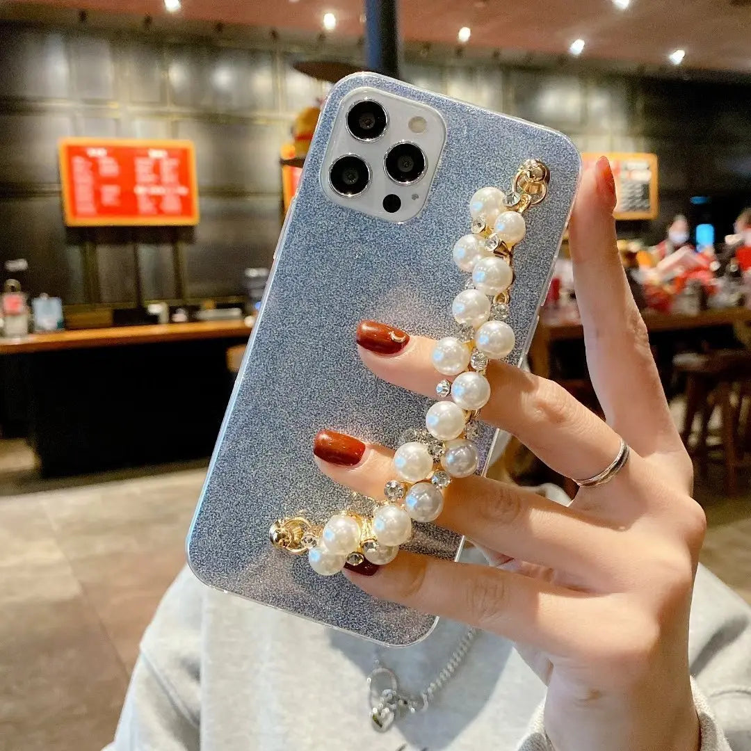 Glitter pearl bracelet phone case for samsung lbcase