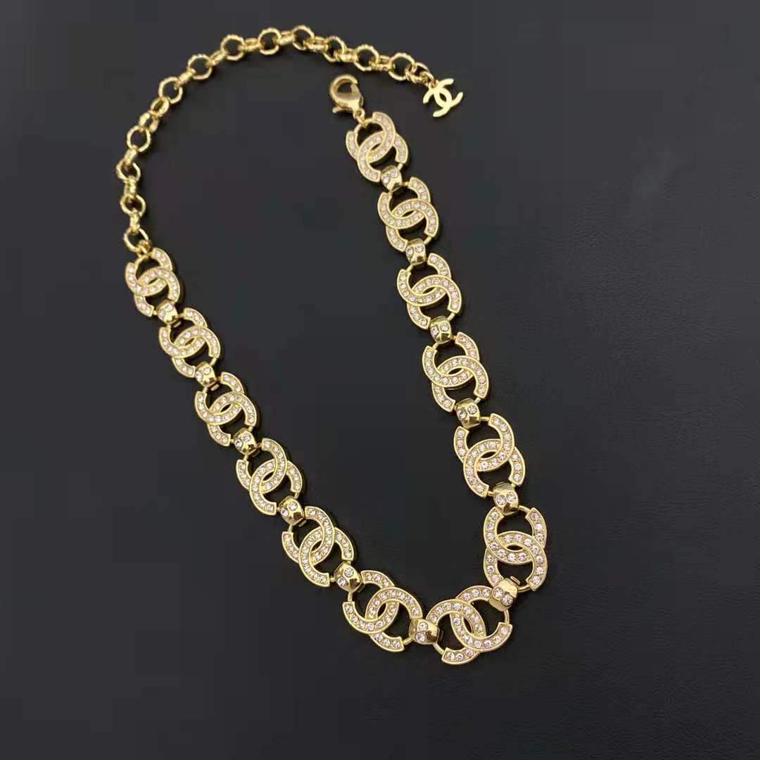 Fashion Metal Lock Diamond Necklace lbcase
