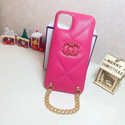 Luxury leather chain phone case lbcase