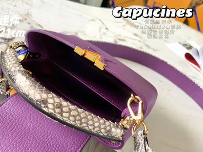 Purple python pattern handbag lbcase