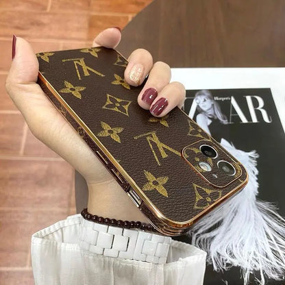 New luxury leather electroplating phone case For iphone lbcase