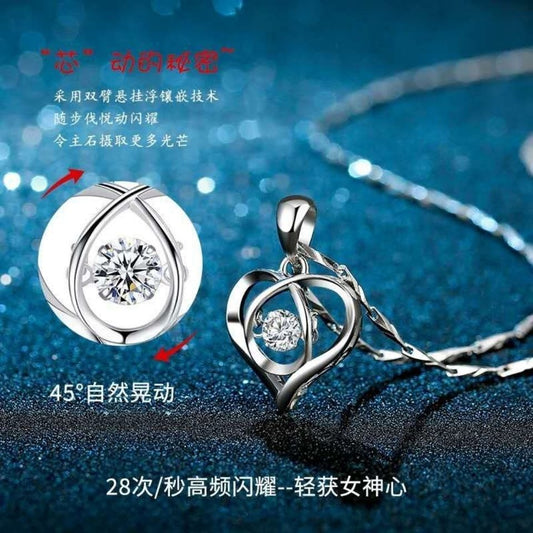 Female clavicle chain foot silver pendant does not fade. lbcase