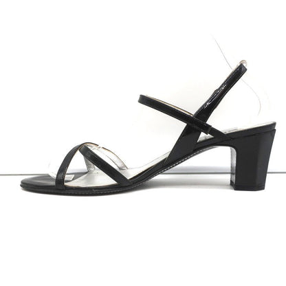 CC Crisscross Sandals Black Patent Leather Size 38.5 Ankle Strap Heels