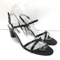 CC Crisscross Sandals Black Patent Leather Size 38.5 Ankle Strap Heels
