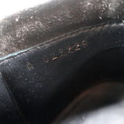 Chain-Trim Ankle Boots Dark Gray Glitter Suede Size 37 High Heel Booties