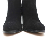 Chloe Grommet-Trim Ankle Boots Flo Black Suede Size 38.5 Pointed Toe Booties