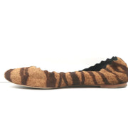 Chloe Lauren Scalloped Ballet Flats Tiger Print Calf Hair Size 41