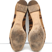 Chloe Lauren Scalloped Ballet Flats Tiger Print Calf Hair Size 41