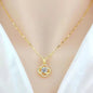 18k yellow gold necklace clavicle chain lbcase