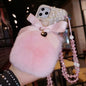 Women's Rhinestone Butterfly Rabbit Plush Phone Case lbcase