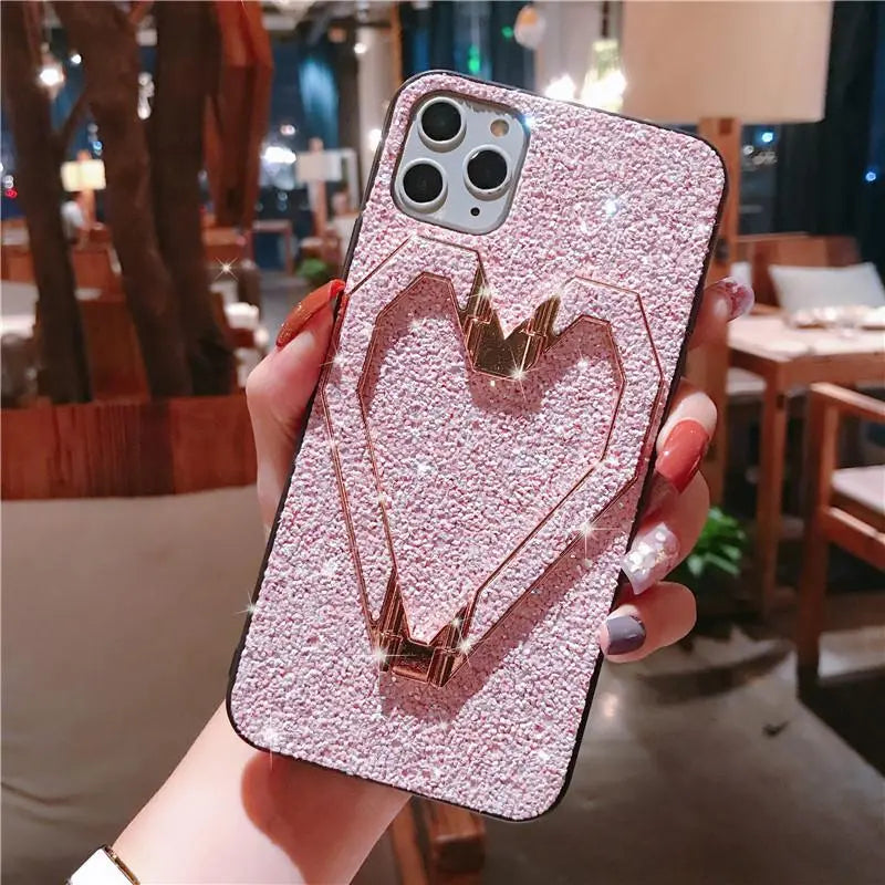 Glitter Love Bracket Phone Case lbcase