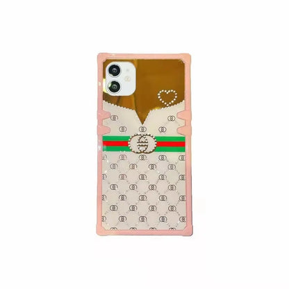 Pink diamond square phone case  for Samsung lbcase