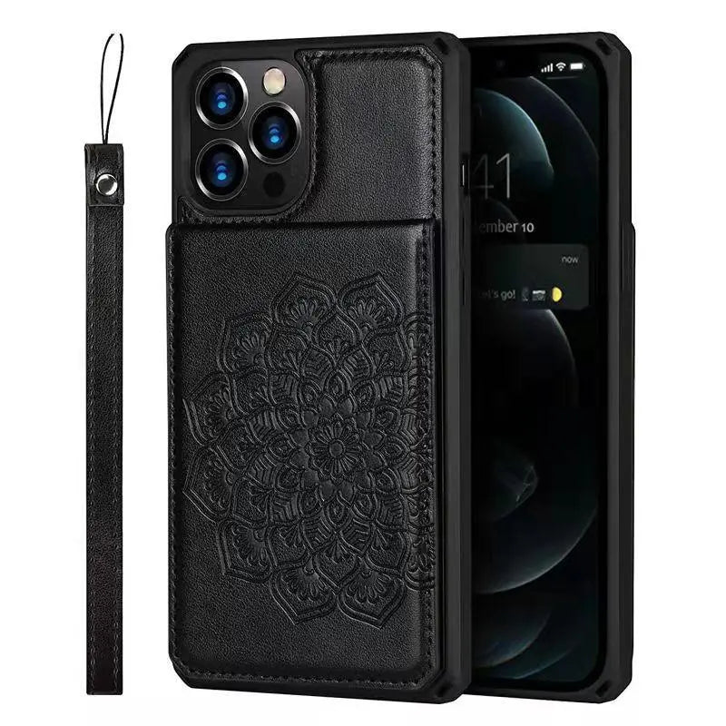 Luxury Card Bracket leather phone case for iphone lbcase