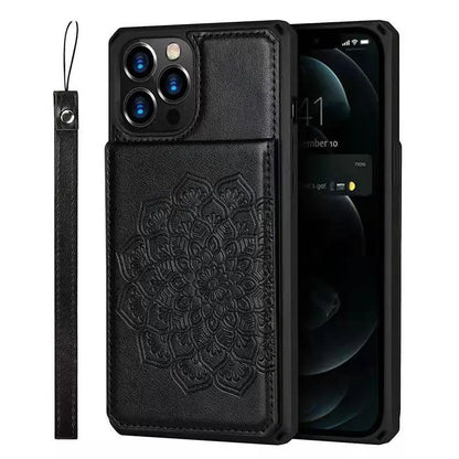 Luxury Card Bracket leather phone case for iphone lbcase