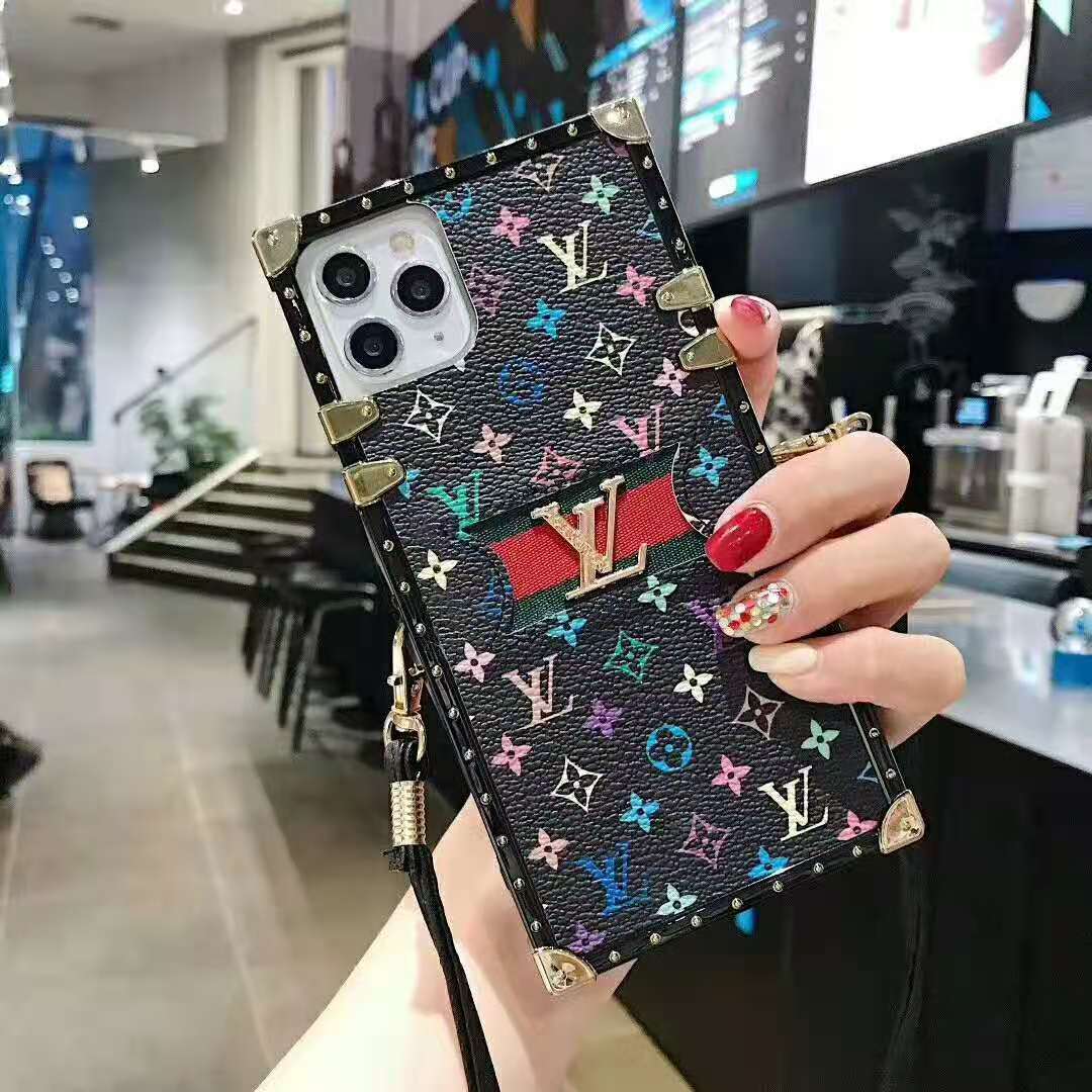 Leather stitching lanyard phone case for samsung lbcase