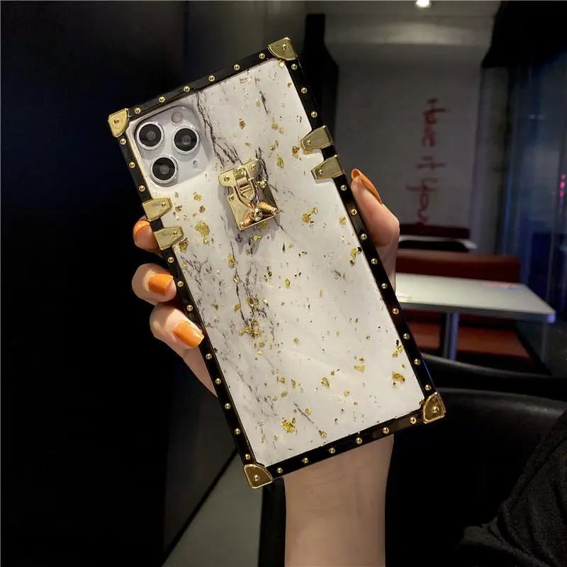 Marble square phone case lbcase