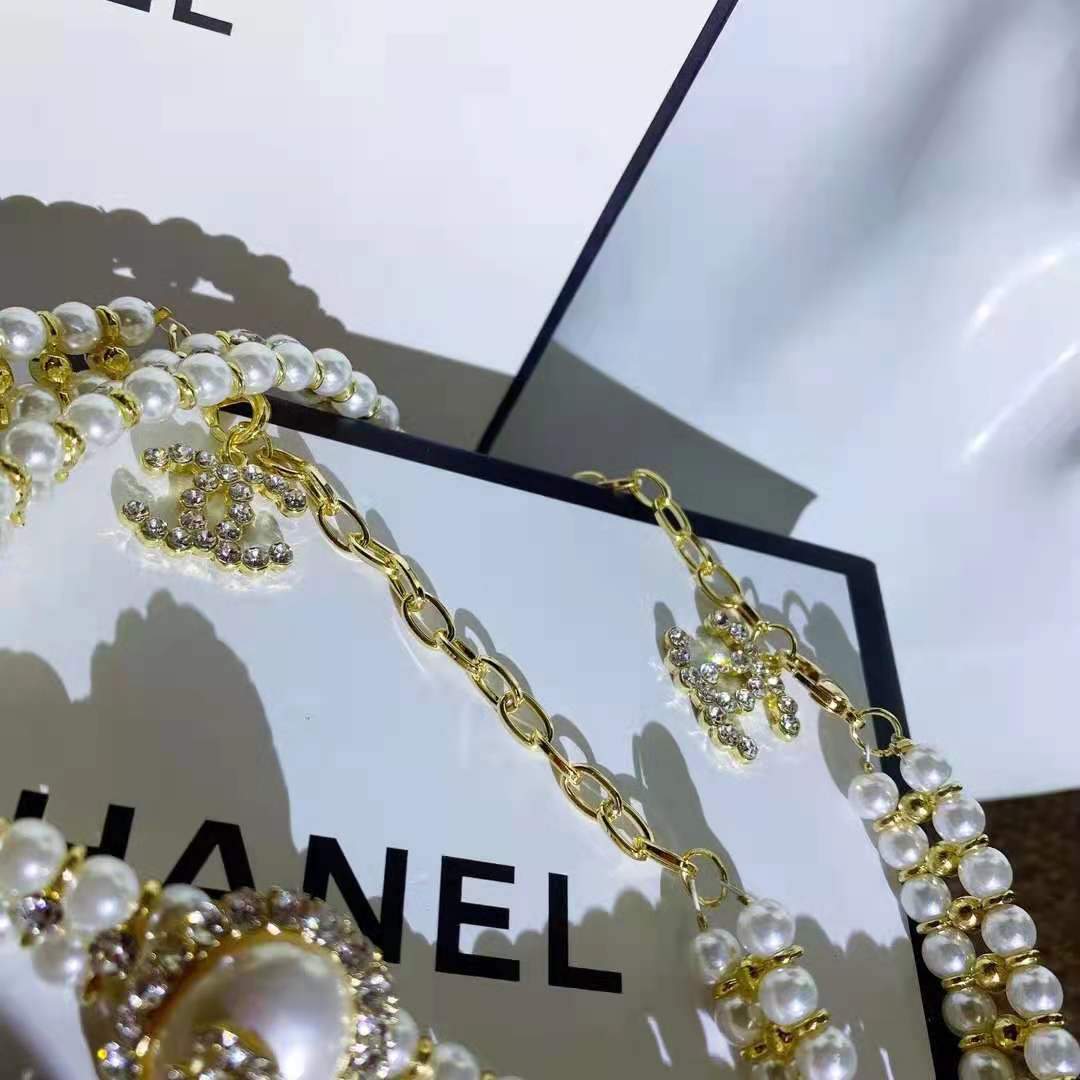 Fashion Diamond Pendant Pearl Necklace lbcase