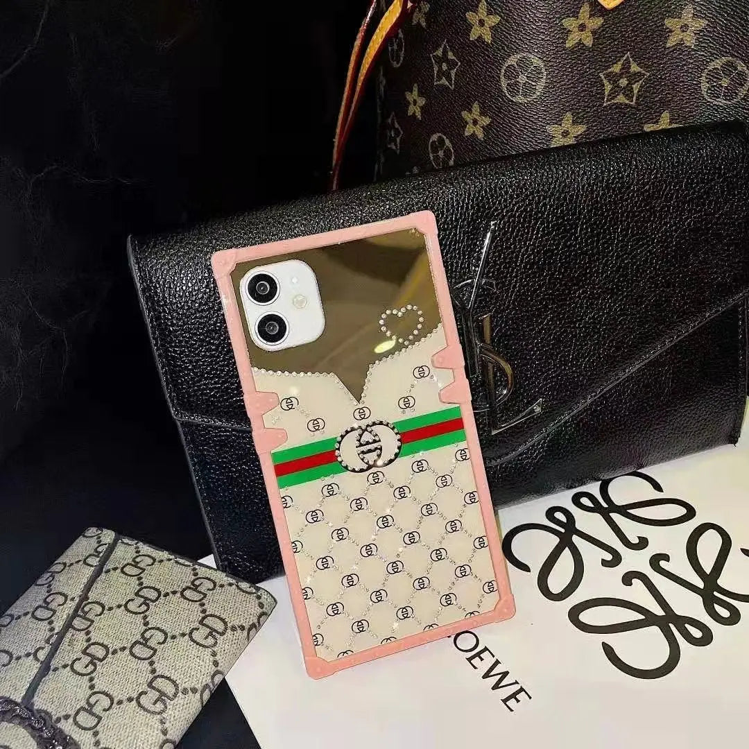 Pink diamond square phone case  for Samsung lbcase