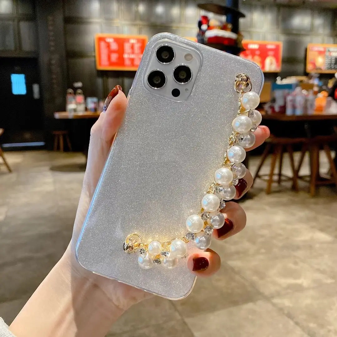 Glitter pearl bracelet phone case for samsung lbcase