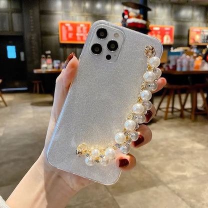 Glitter pearl bracelet phone case for samsung lbcase