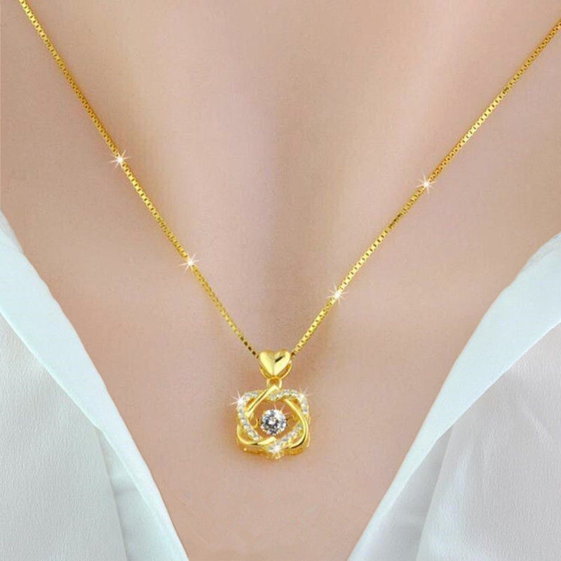 18k yellow gold necklace clavicle chain lbcase