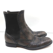 Dolce & Gabbana Wingtip Boots Brown/Gray Leather Size 37.5 Flat Chelsea Boots