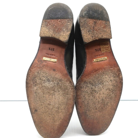 Dolce & Gabbana Wingtip Boots Brown/Gray Leather Size 37.5 Flat Chelsea Boots