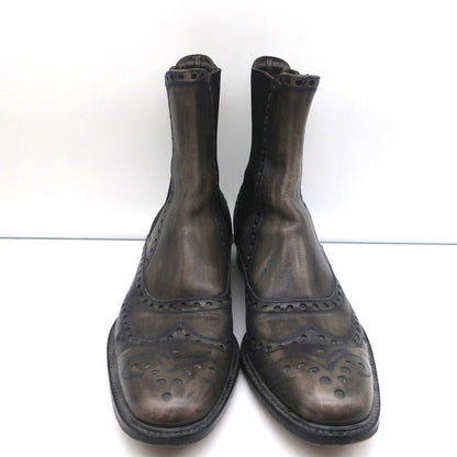 Dolce & Gabbana Wingtip Boots Brown/Gray Leather Size 37.5 Flat Chelsea Boots