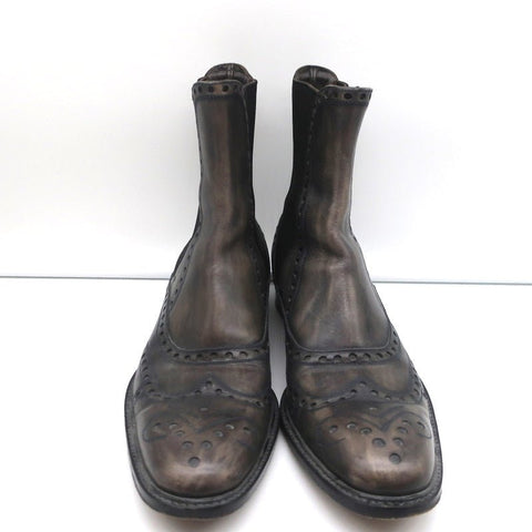 Dolce & Gabbana Wingtip Boots Brown/Gray Leather Size 37.5 Flat Chelsea Boots