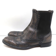 Dolce & Gabbana Wingtip Boots Brown/Gray Leather Size 37.5 Flat Chelsea Boots