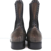Dolce & Gabbana Wingtip Boots Brown/Gray Leather Size 37.5 Flat Chelsea Boots