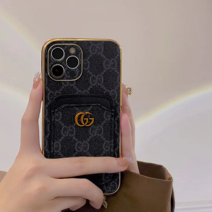Embroidered card case phone case