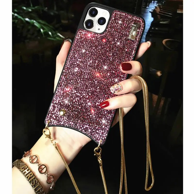 Glitter chain phone case lbcase